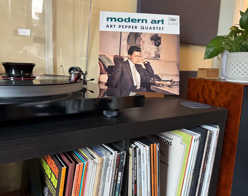 Art Farmer vinyl spinning on the turntable.