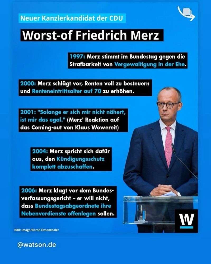 Auflistung übler Handlungen/Aussagen von Merz. Und das sind nur die alten.
