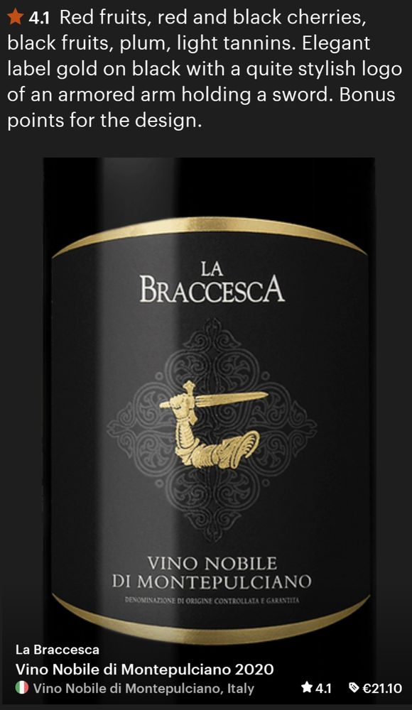 La Braccesca. Vino Nobile du Montepulciano, 2020