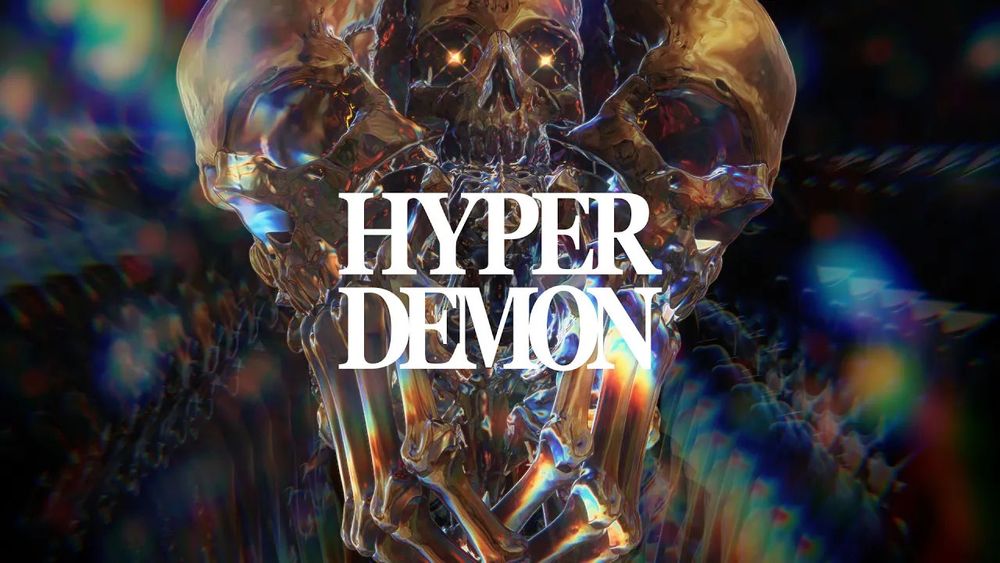 Title image of the indie game Hyper Demon showcasing a skull monster.