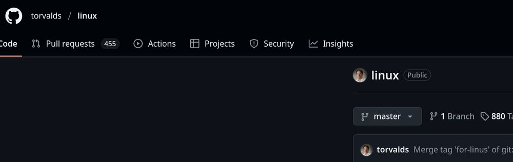 Linux master branch https://github.com/torvalds/linux/tree/master