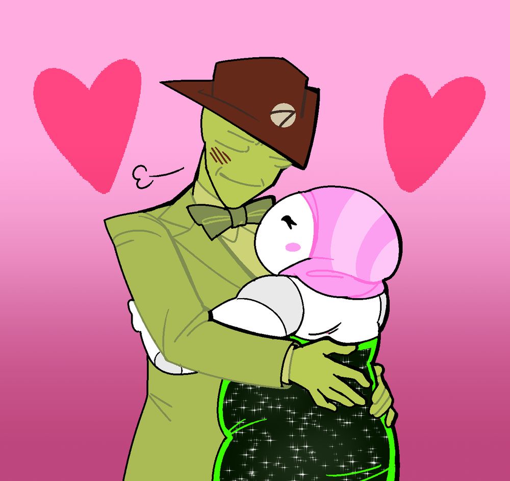 Drawing of Crowbar and Ms. Paint from popular webcomic Homestuck, post kiss two