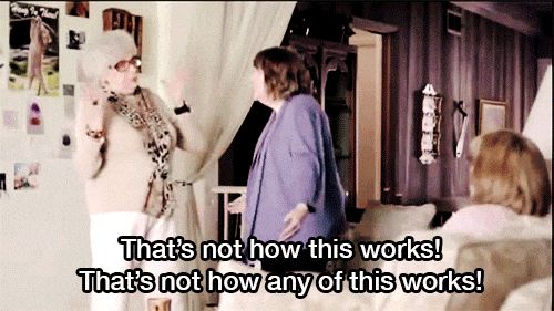 Clip From classic TV commercial with senior citizen women trying to understand social media, saying “that’s not how this works! That’s not how any of this works”