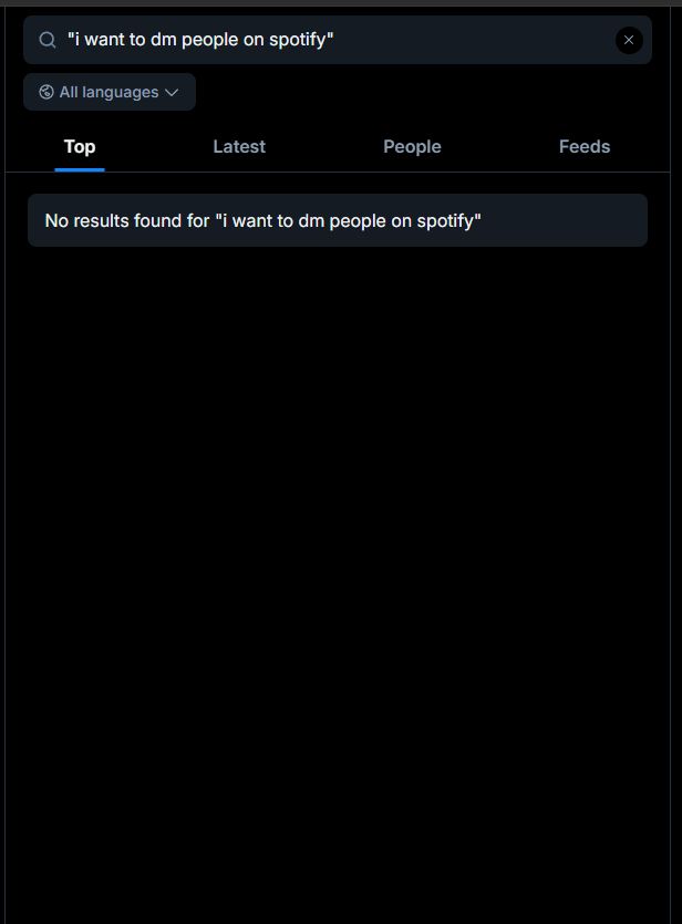 no results for "i want to dm people on spotify"