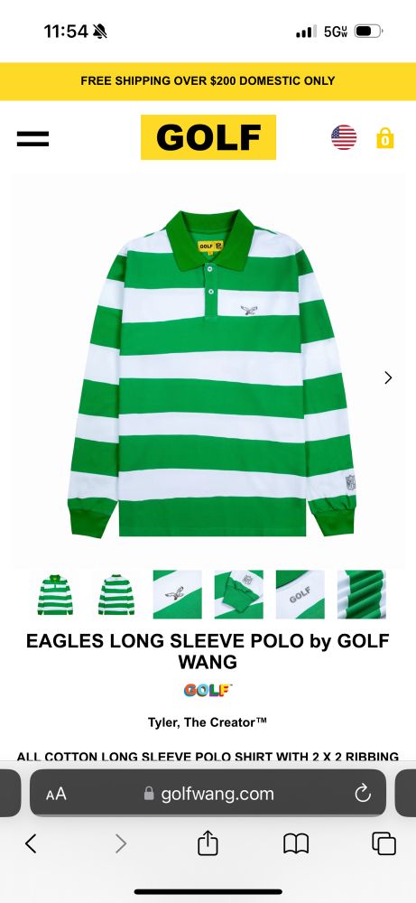 philadelphia eagles x golf wang rugby shirt