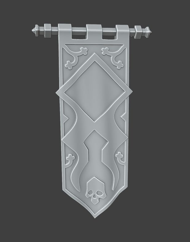 A render of a fantasy banner