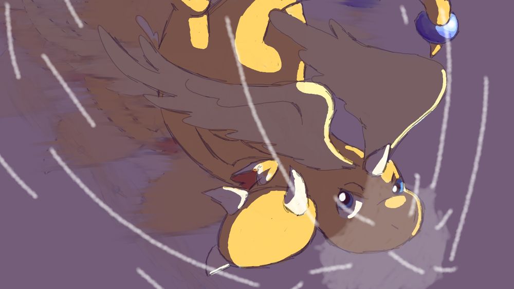 Mega Dragonite using Extreme Speed with blurry after images trailing behind itself.