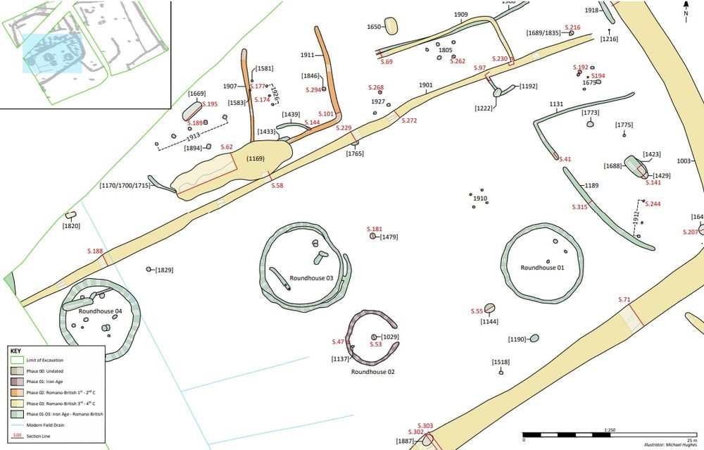 Site plan of the 'domestic' area at Markham Vale northern extension (c) York Archaeology (c) York Archaeology