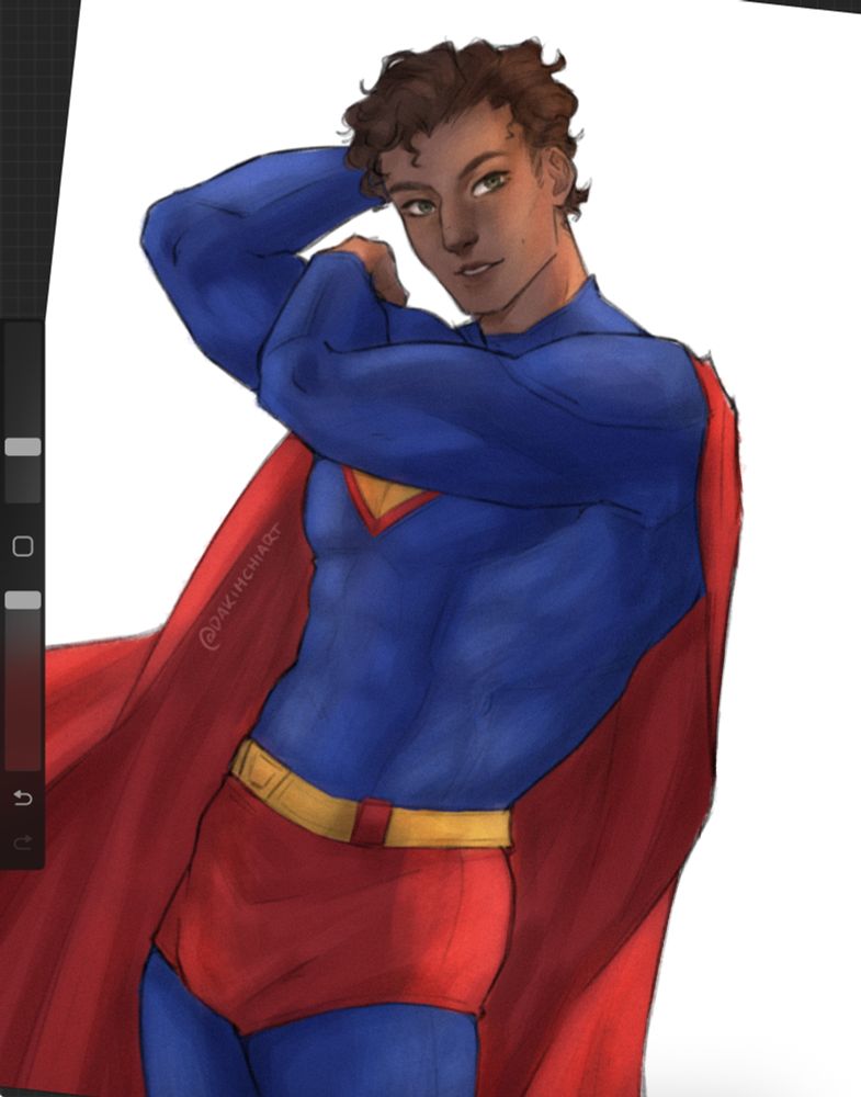 Damianos fanart from the books The Captive Prince, dressed up as Superman