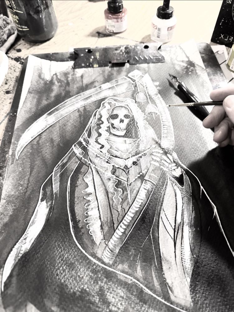 Santa Muerte painting by Ryan case