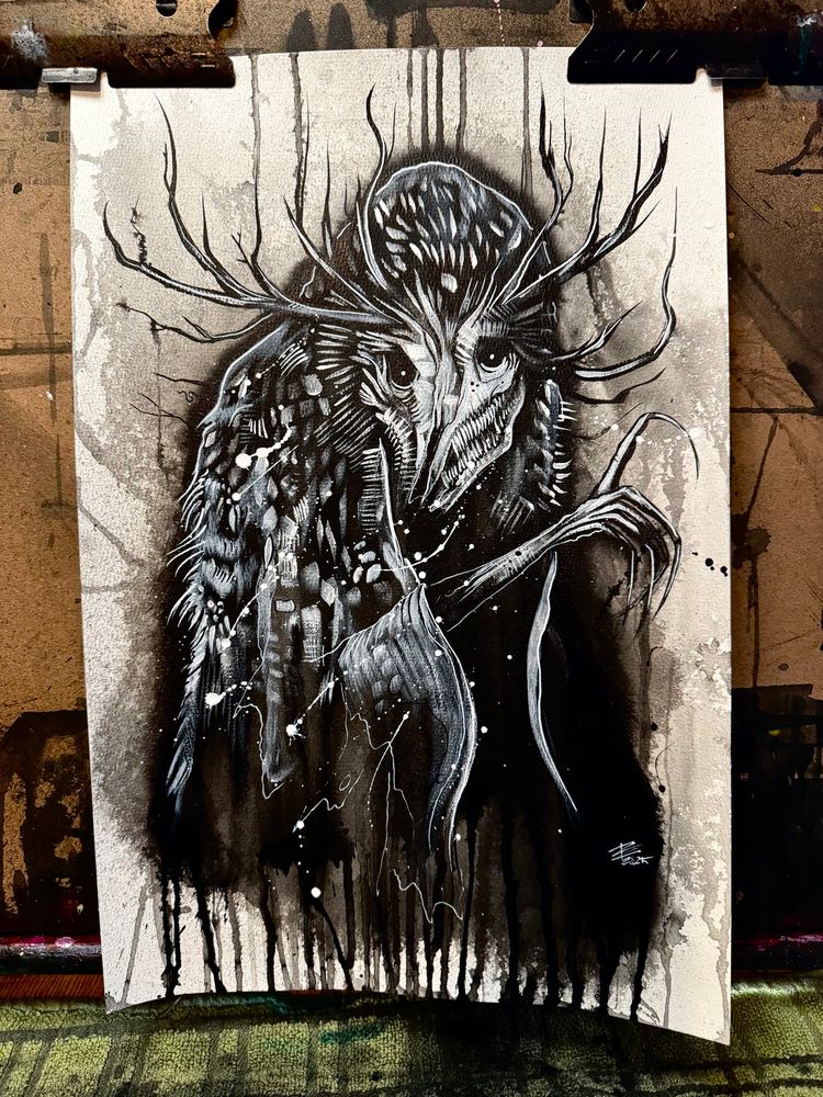 Wendigo painting by Ryan case