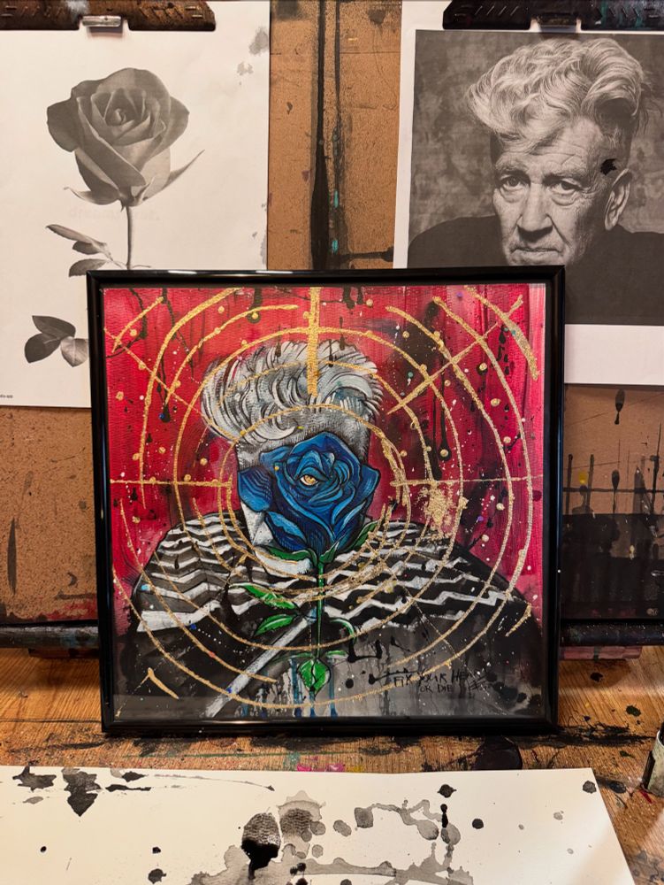 David lynch blue rose painting by Ryan case