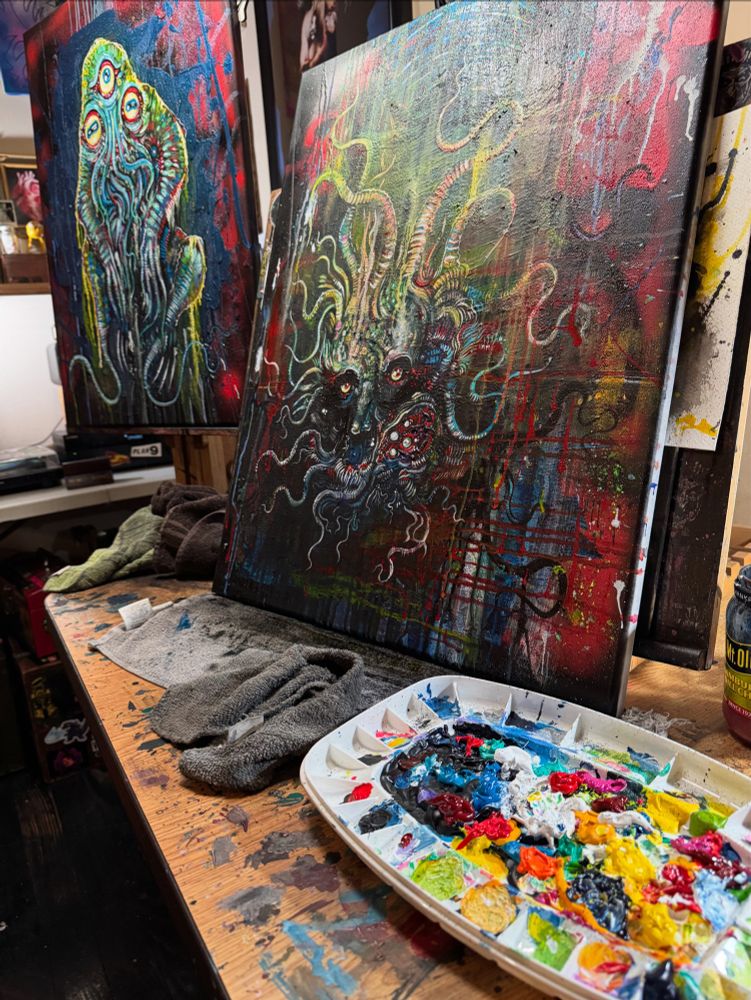 Cosmic horror paintings by Ryan case