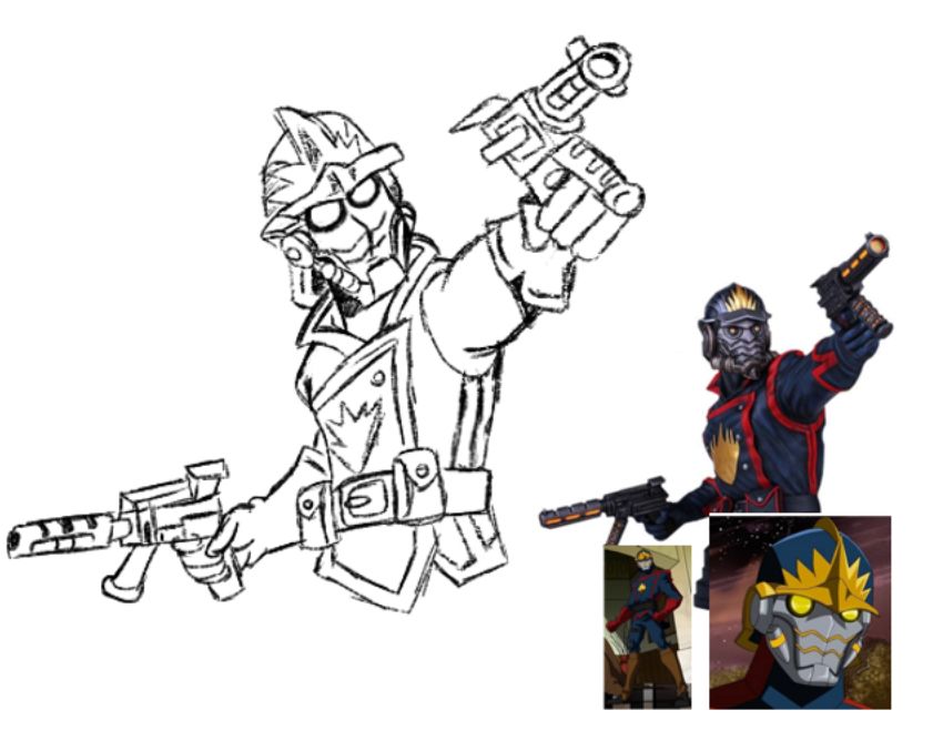 Star Lord from Marvel's Guardians of the Galaxy during the 2008 comics.  