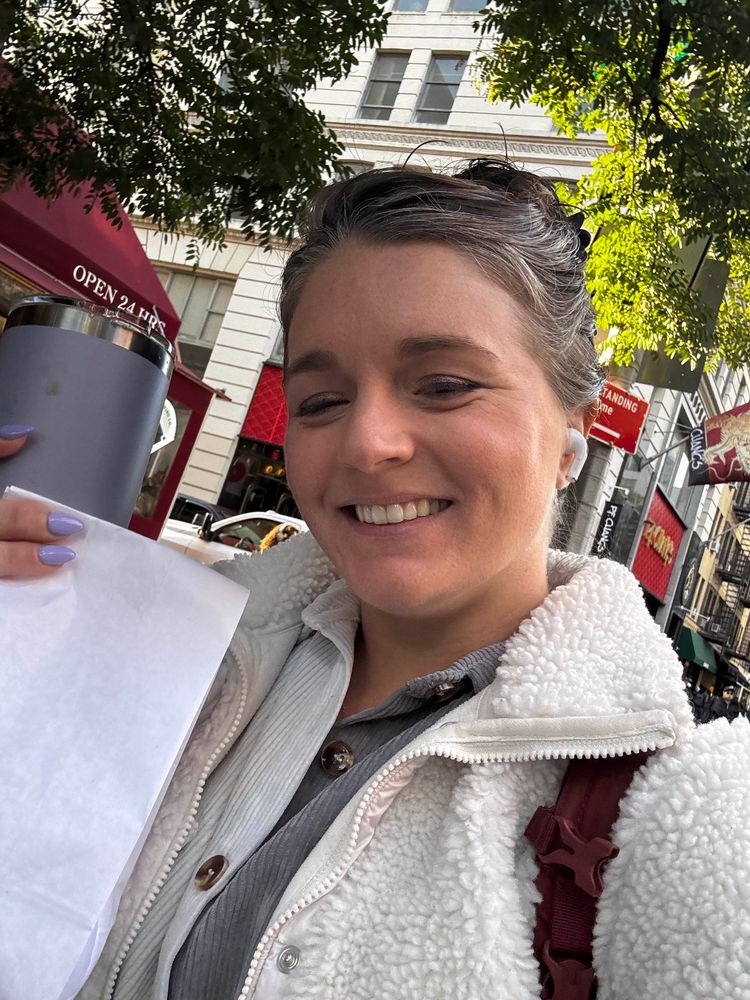 It’s me and a croissant in a to go bag