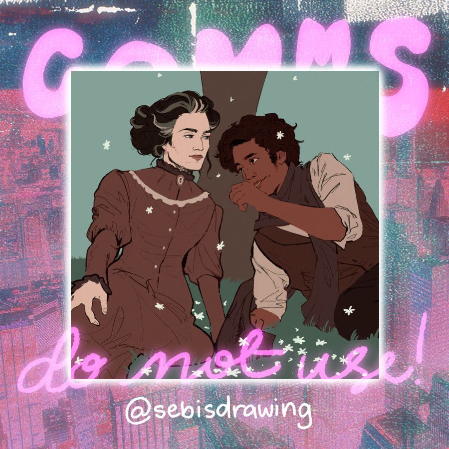 a sample commission for @gothicsreview. it's a flat color piece of two characters.