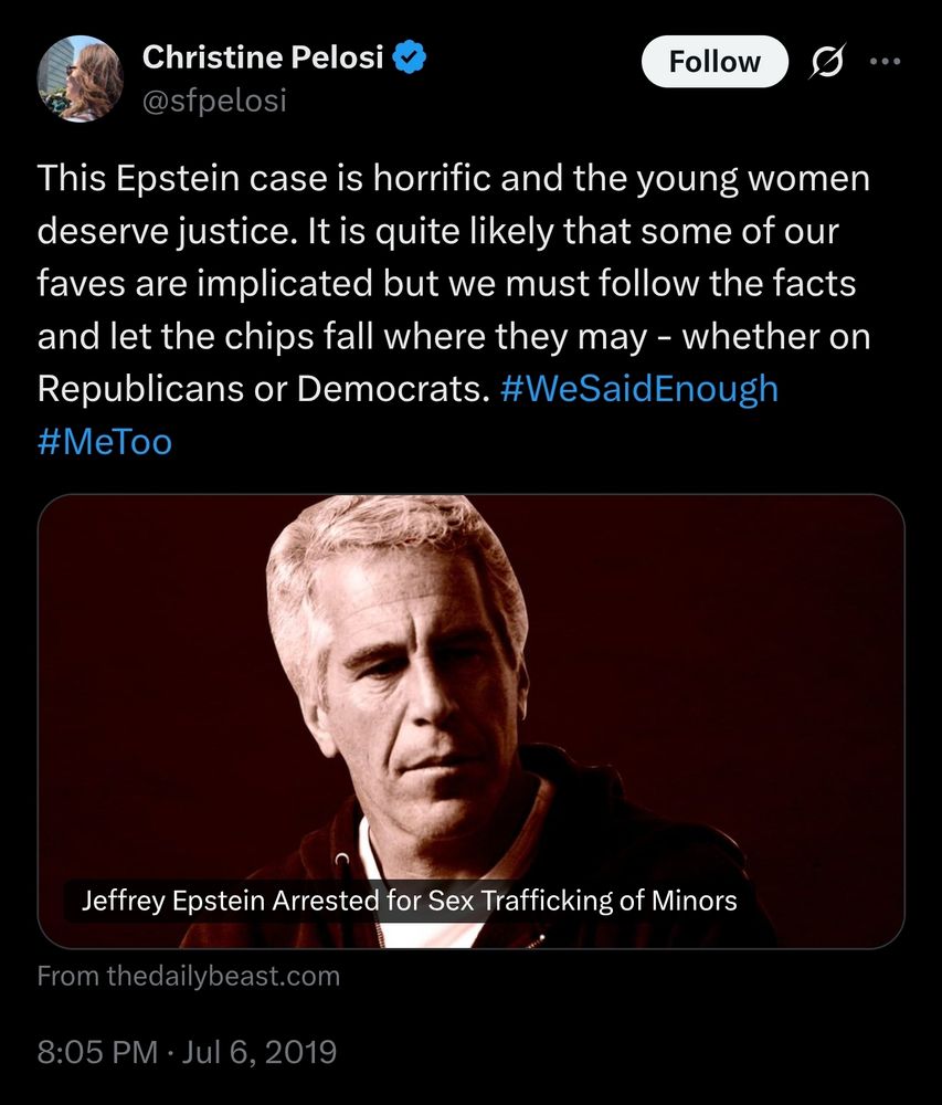 Christine Pelosi tweet about 