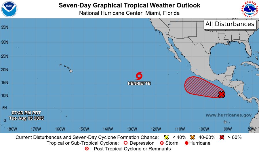 Eastern North Pacific 7-Day Graphical Outlook Image