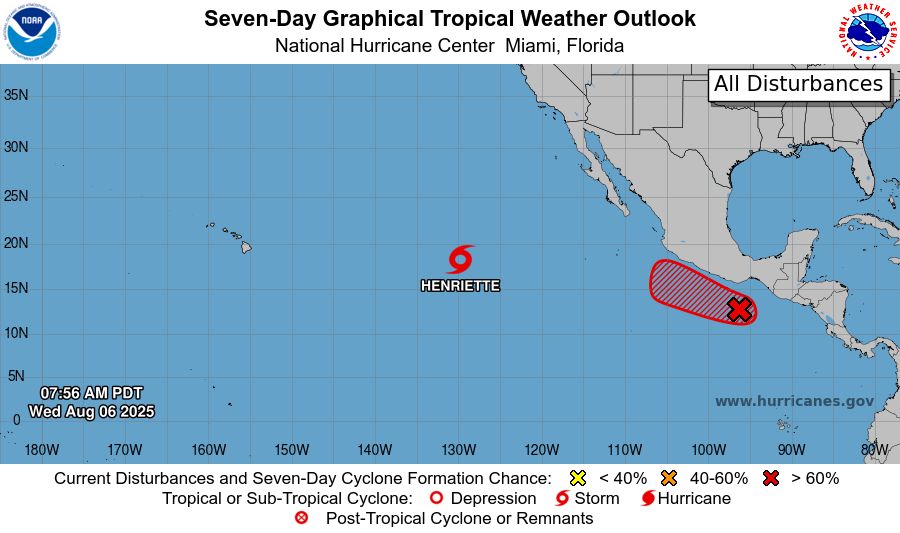 Eastern North Pacific 7-Day Graphical Outlook Image