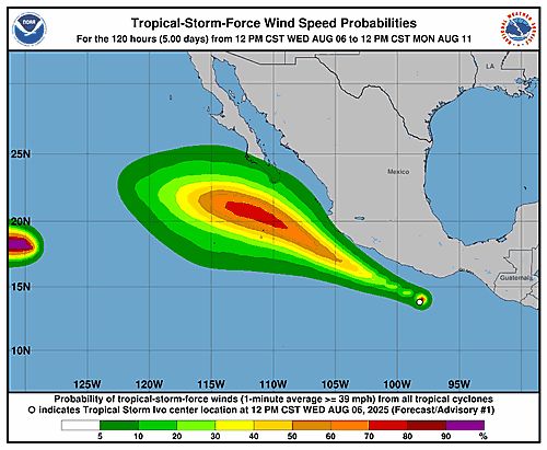 Tropical Storm Ivo 34-Knot Wind Speed Probabilities
