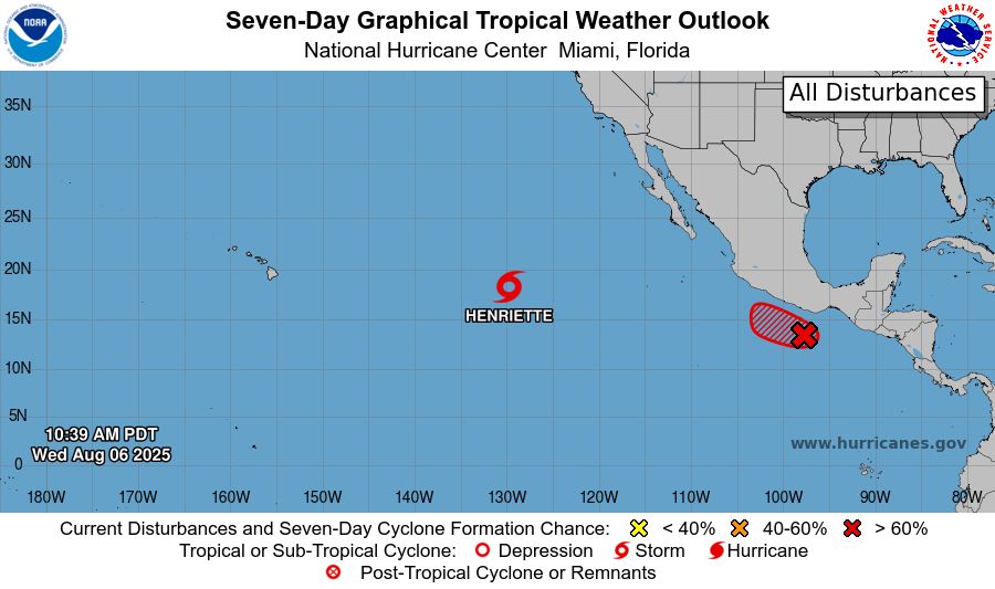 Eastern North Pacific 7-Day Graphical Outlook Image
