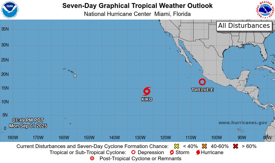Eastern North Pacific 7-Day Graphical Outlook Image