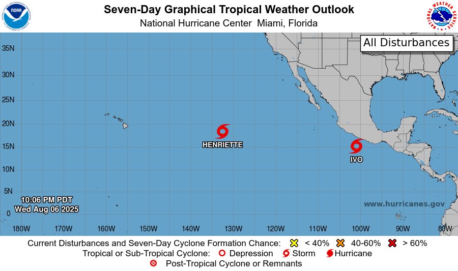 Eastern North Pacific 7-Day Graphical Outlook Image