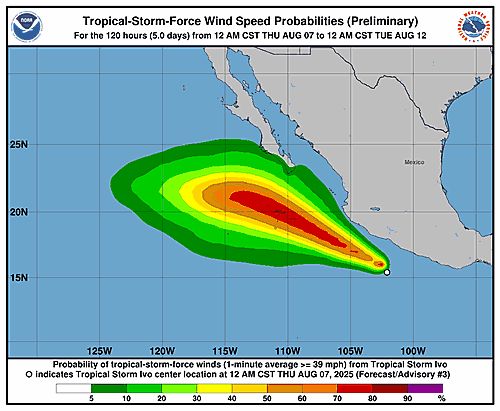 Tropical Storm Ivo 34-Knot Wind Speed Probabilities