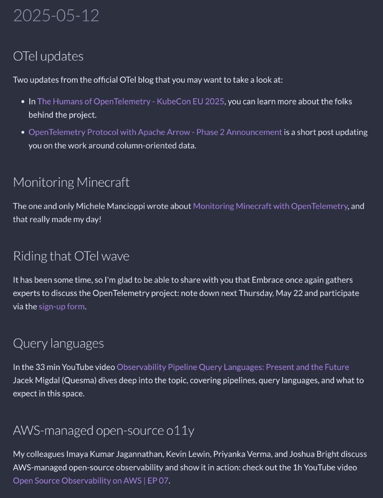 Screen shot of the newsletter
