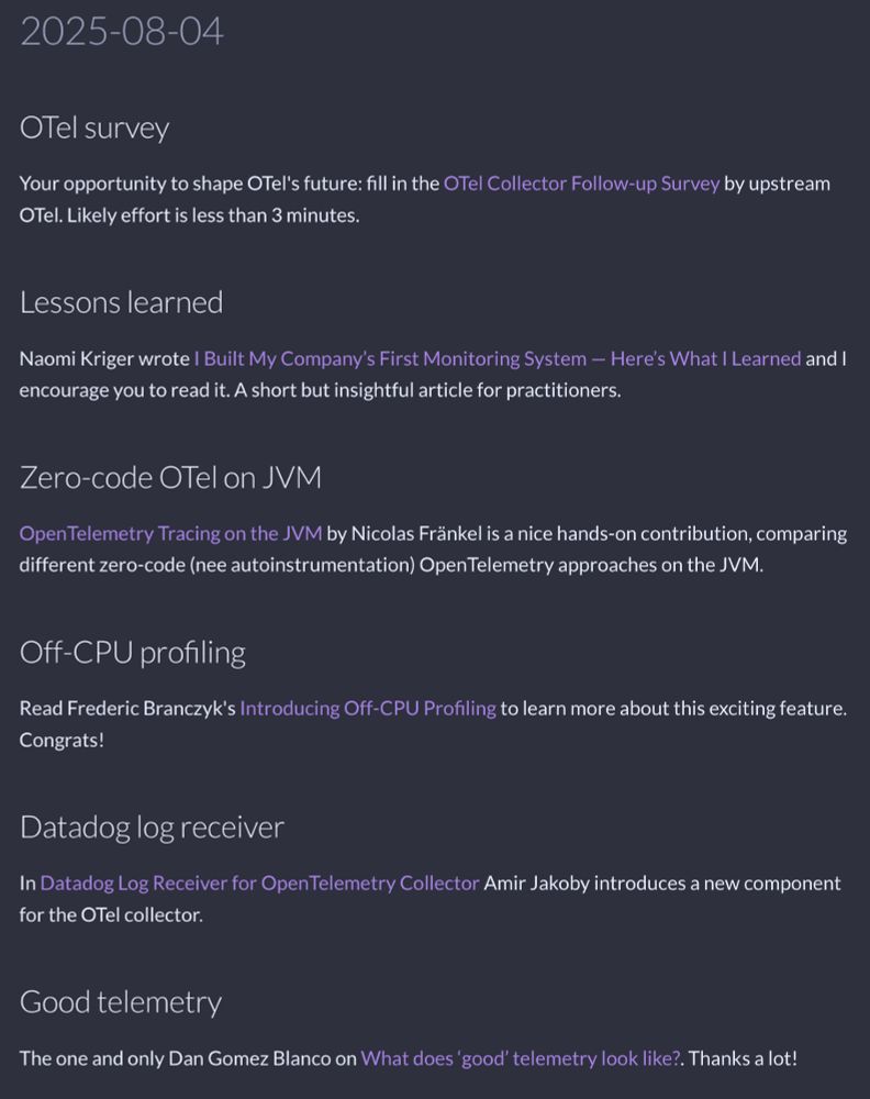 screenshot of the newsletter