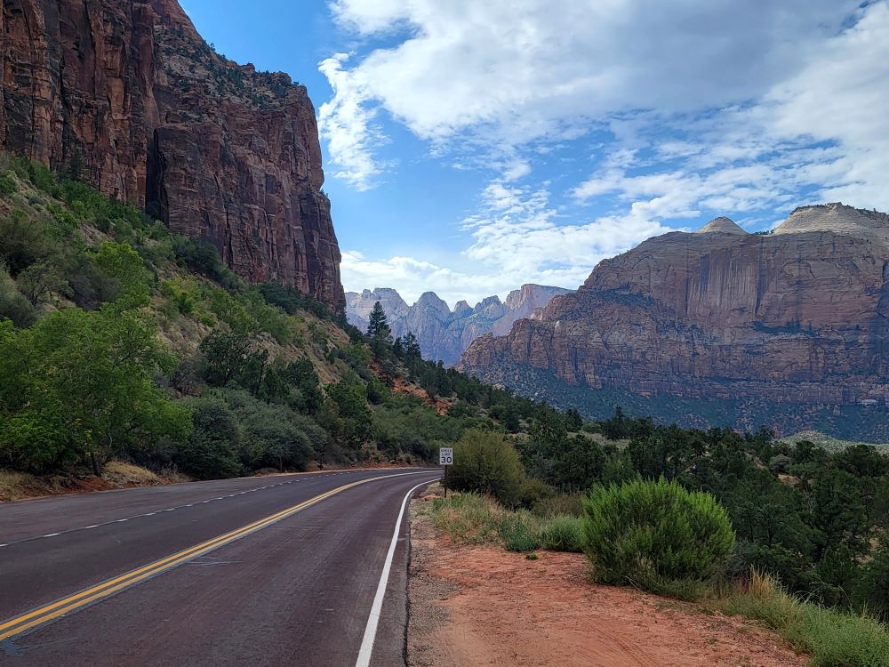 Somewhere in Utah: an open surrounded by towering rock monuments.