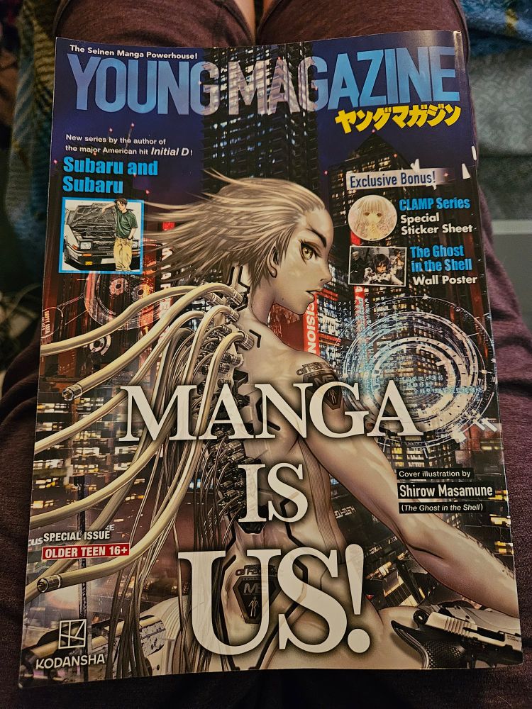 The Young Magazine cover featuring art by Shirow Masamune