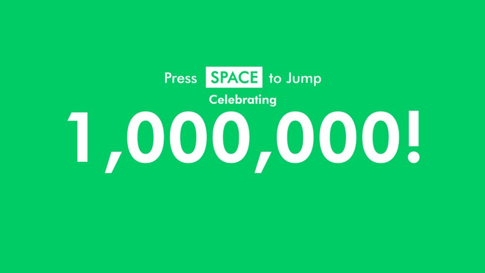 Press SPACE to Jump
Celebrating
1,000,000!