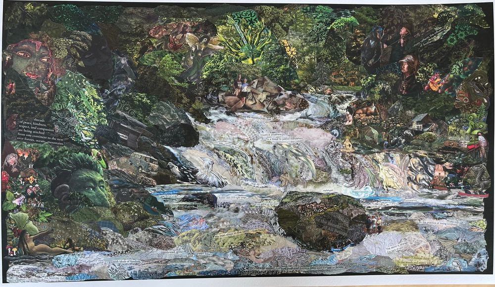 This collage by Florrie Funk honors my parents Payson and Aurelia Kennedy’s lives together. 