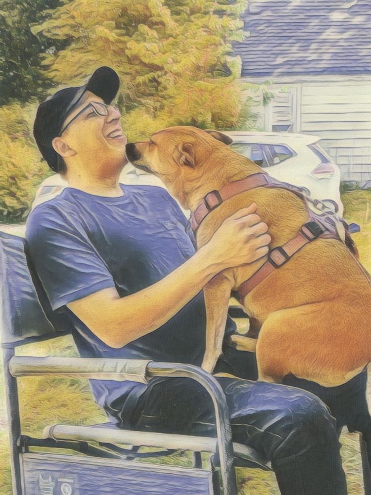 My son Cooper with my best friend's dog, Harper on his lap.