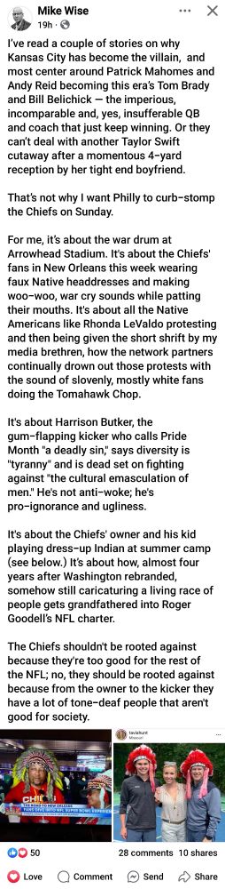 Mike Wise Facebook post 