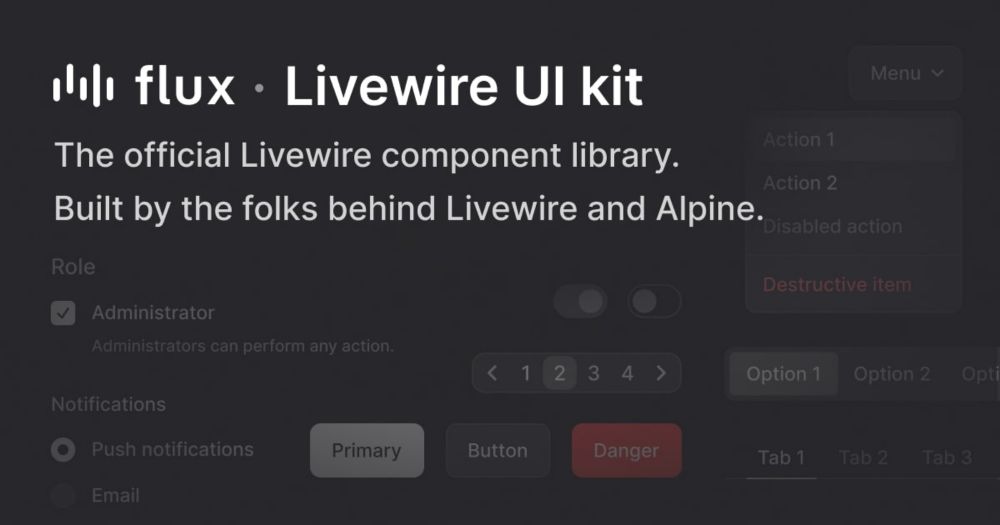 Flux · Livewire UI kit