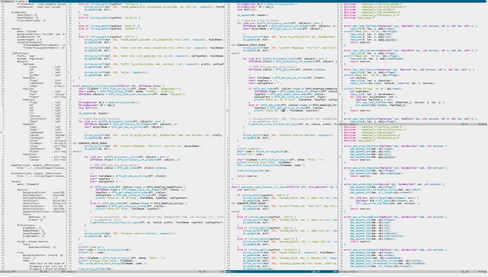 A screen full with code