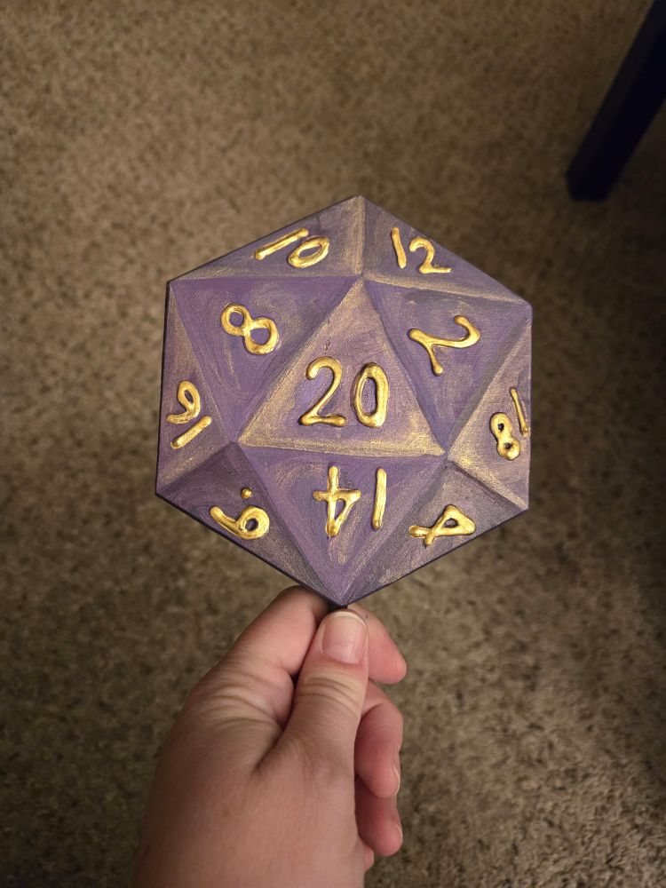 A D20 decoration
