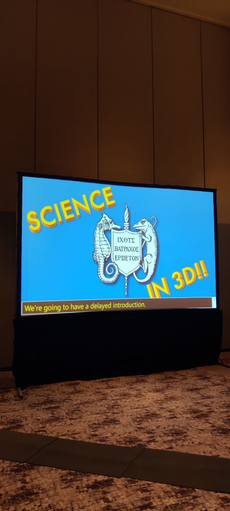 Picture of a powerpoint slide that reads "Science in 3D"