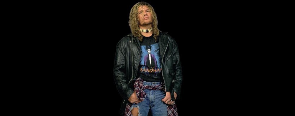 A picture of Raven sans background elements, probably to paste somewhere in a magazine page if you wanted. There are four wrestlers on the cover of WCW/NWO Revenge, and each of them has one of these types of pictures in this archive: "Hollywood" Hulk Hogan, Kevin Nash, Goldberg, and Raven. Only the first four of those were in the main event scene; Raven was maybe upper midcard at best while in WCW. Rumor was that the only reason he got on the cover is that one of the staff members of the game was a big Raven mark.