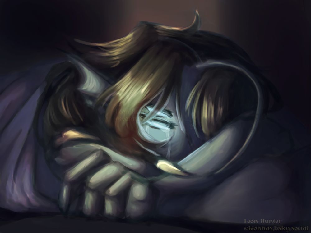 Sebastian Solace waking up with tears in his eyes. Not realizing his freedom. (this is an a.u. f.y.i.-)