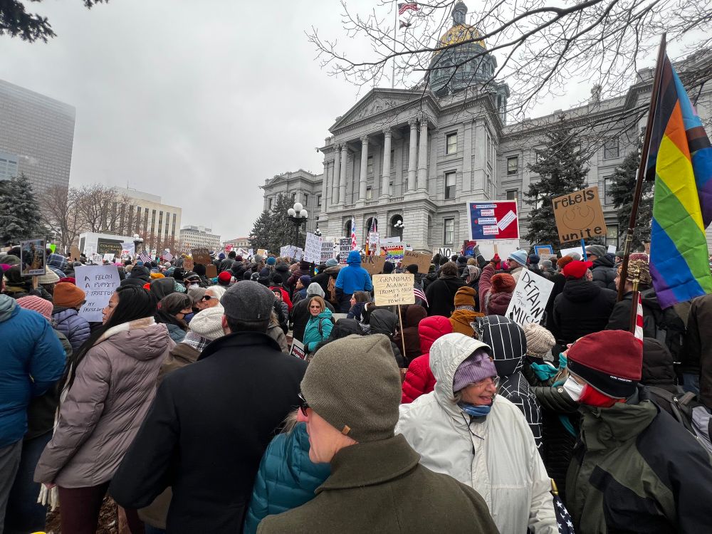 Anti Trump presidency rally in Denver at the capitol