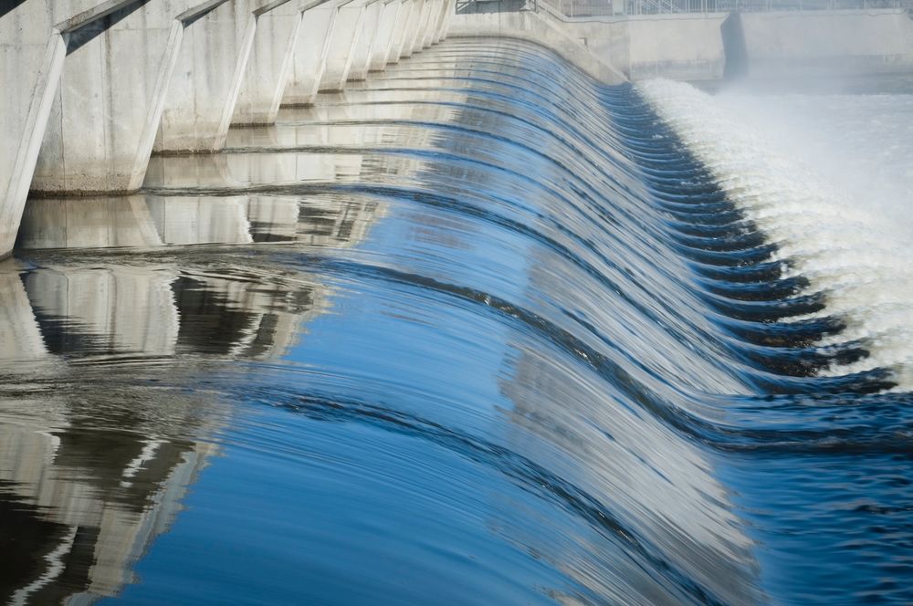 A close up image of a water flowing.