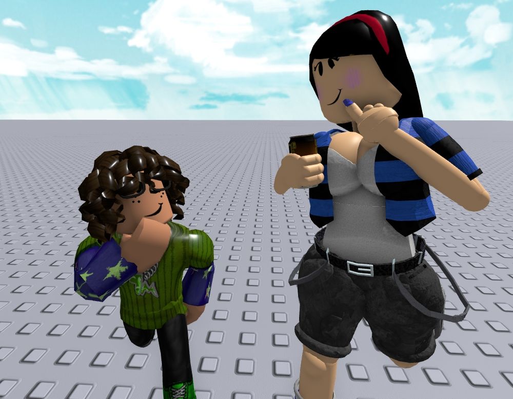 Losky (Robloxian) and Sam hanging out together. 💚💙