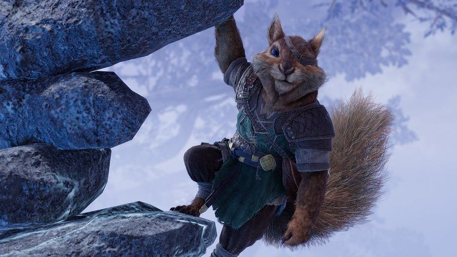 A screenshot of Ratatoskr from God of War: Ragnarok