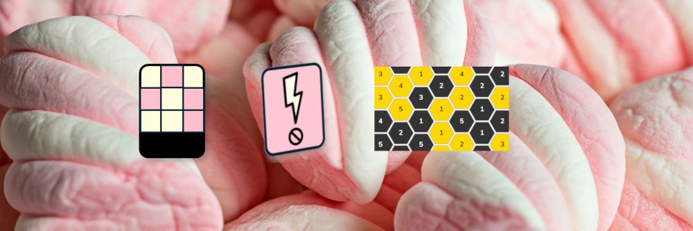 Puzzmallow unique and fun daily puzzles. Play Quickflip, Collections and Buzzled