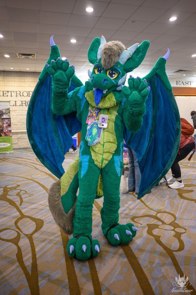 Me in my green dragon fursuit