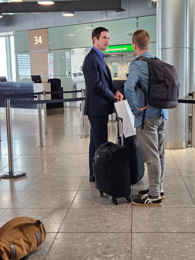 Jimmy Carr at Heathrow