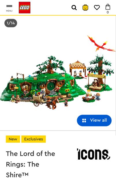 Screenshot of new Lego Lord of The Rings: The Shire set launching April 5th 2025